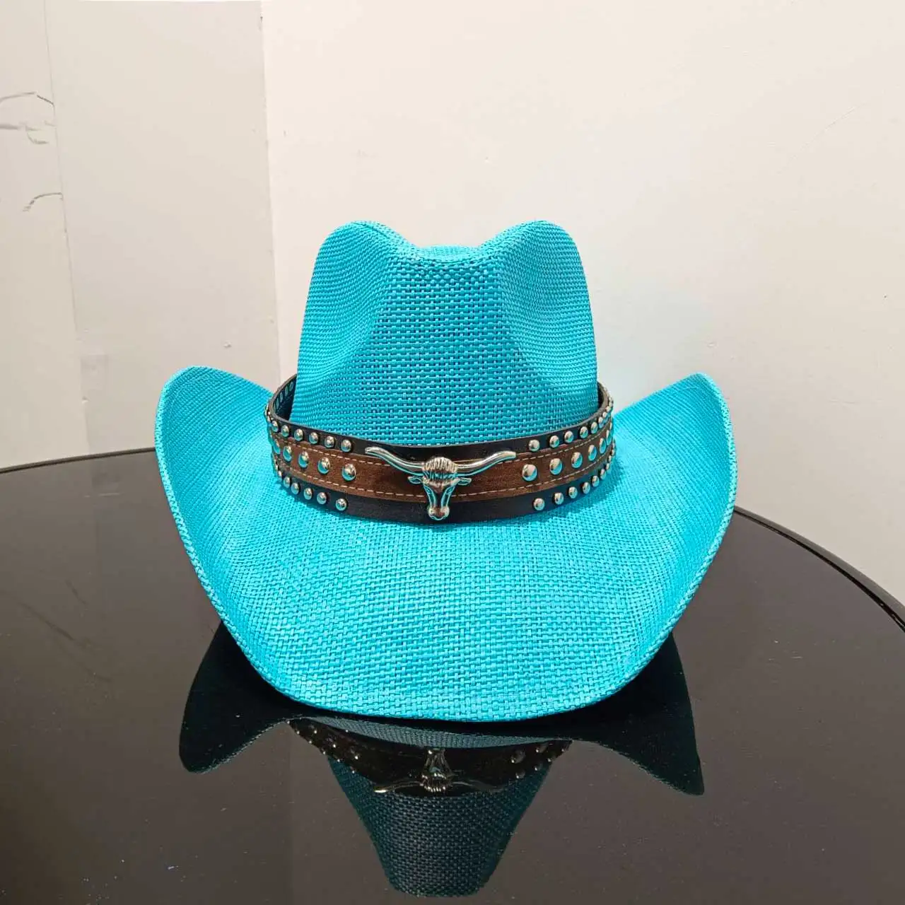Straw cowboy hat 2025 summer hollow woven straw hat Bohemian cowboy hat outdoor travel sun hat  sombrero