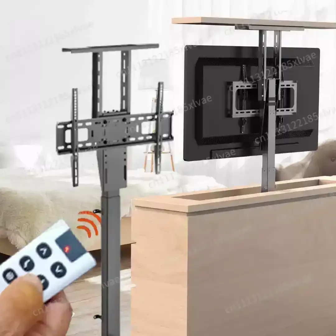 32-70 Inch Motorized Hidden TV Lift, Remote Controlled Height Adjustable TV Mount for Cabinet