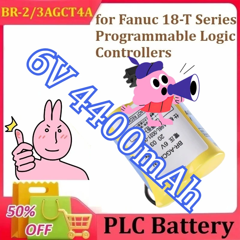 

PLC Battery A98L-0031-0025 A98L00310025 BR-2/3AGCT4A BR2/3AGCT4A BR-2/3A4F for Fanuc 18-T Series Programmable Logic Controllers
