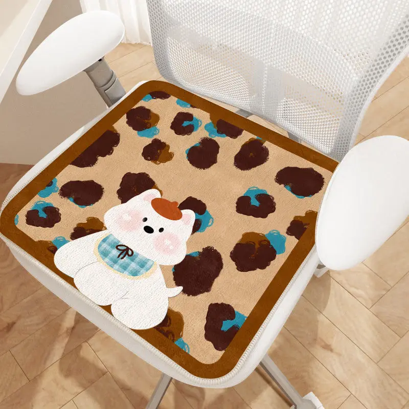 

Cute Cartoon Plush Seat Cushion, Office Sedentary Seat Cushion With Fur, Classroom Dormitory Seat Cushion, Flatbed Cushion, Squa