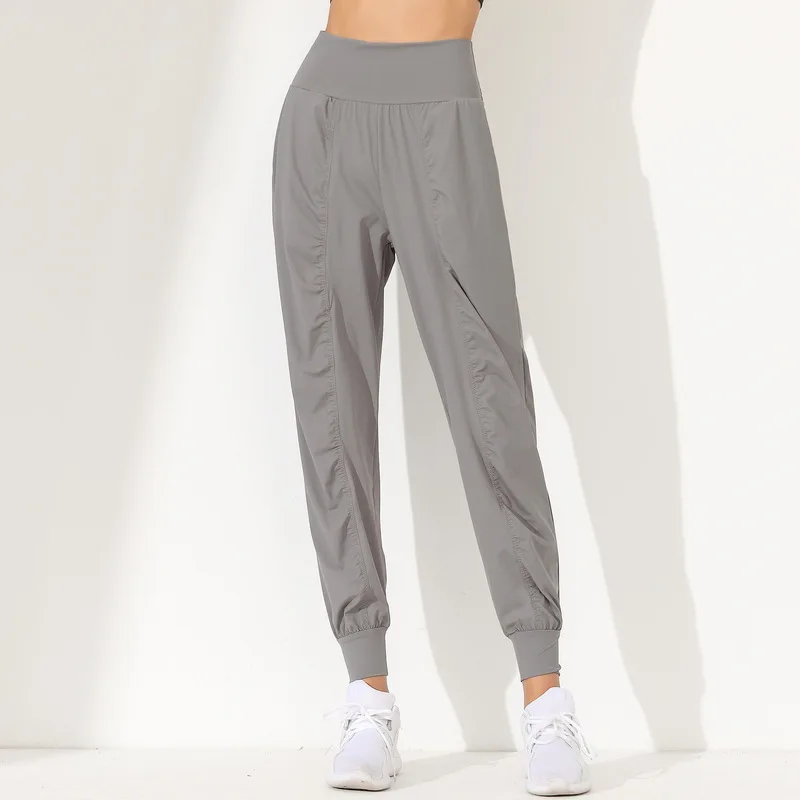 Pantalon de yoga adt slim à séchage rapide, ourlet plissé, course à pied, capris de fitness