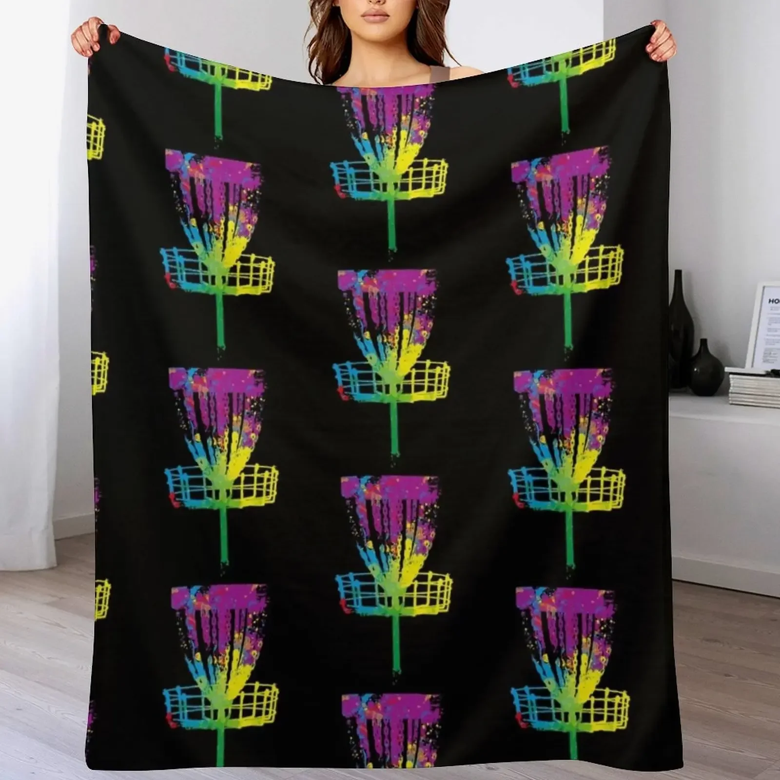 

Splash Disc Golf Throw Blanket Sofa Quilt for sofa Blankets Sofas Of Decoration Plaid on the sofa Blankets