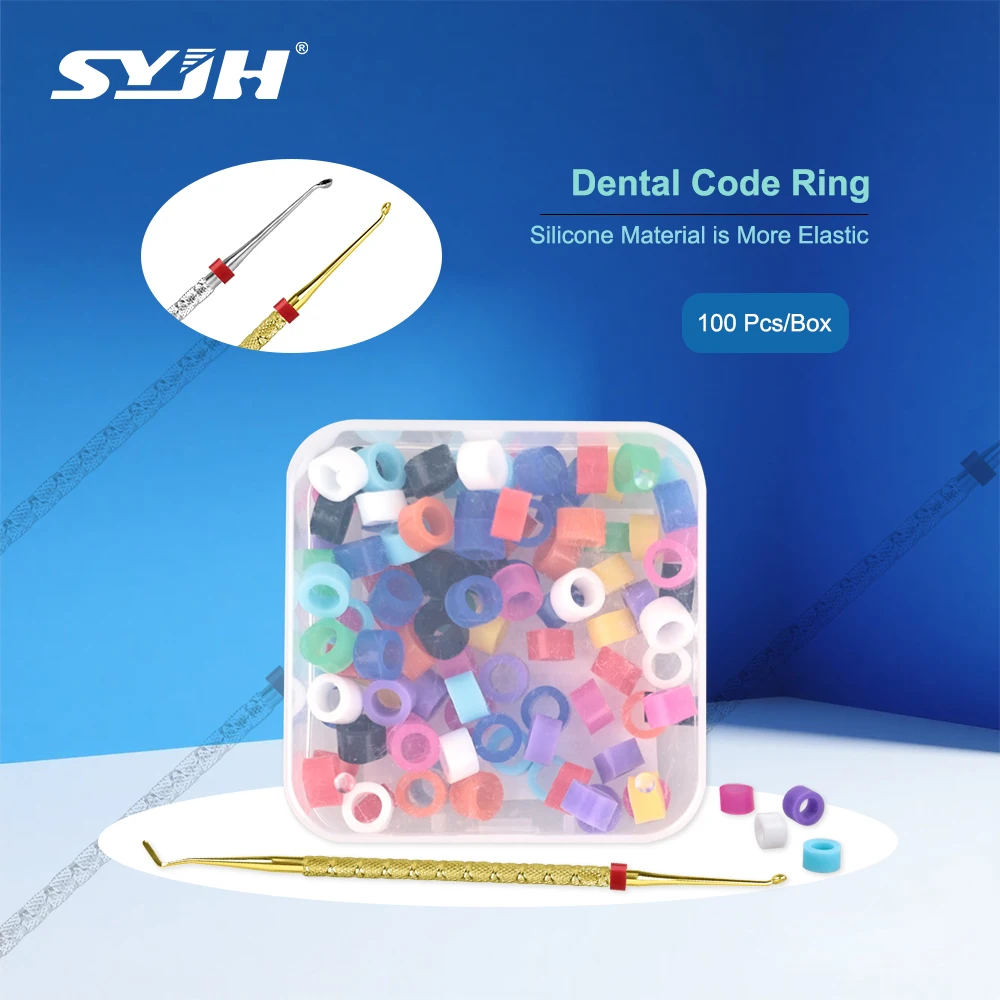 

SYJH 100 шт./кор. стоматологические силиконовые кодовые кольца, автоклавируемые красочные кодовые кольца, высокотемпературные стерилизационные стоматологические инструменты