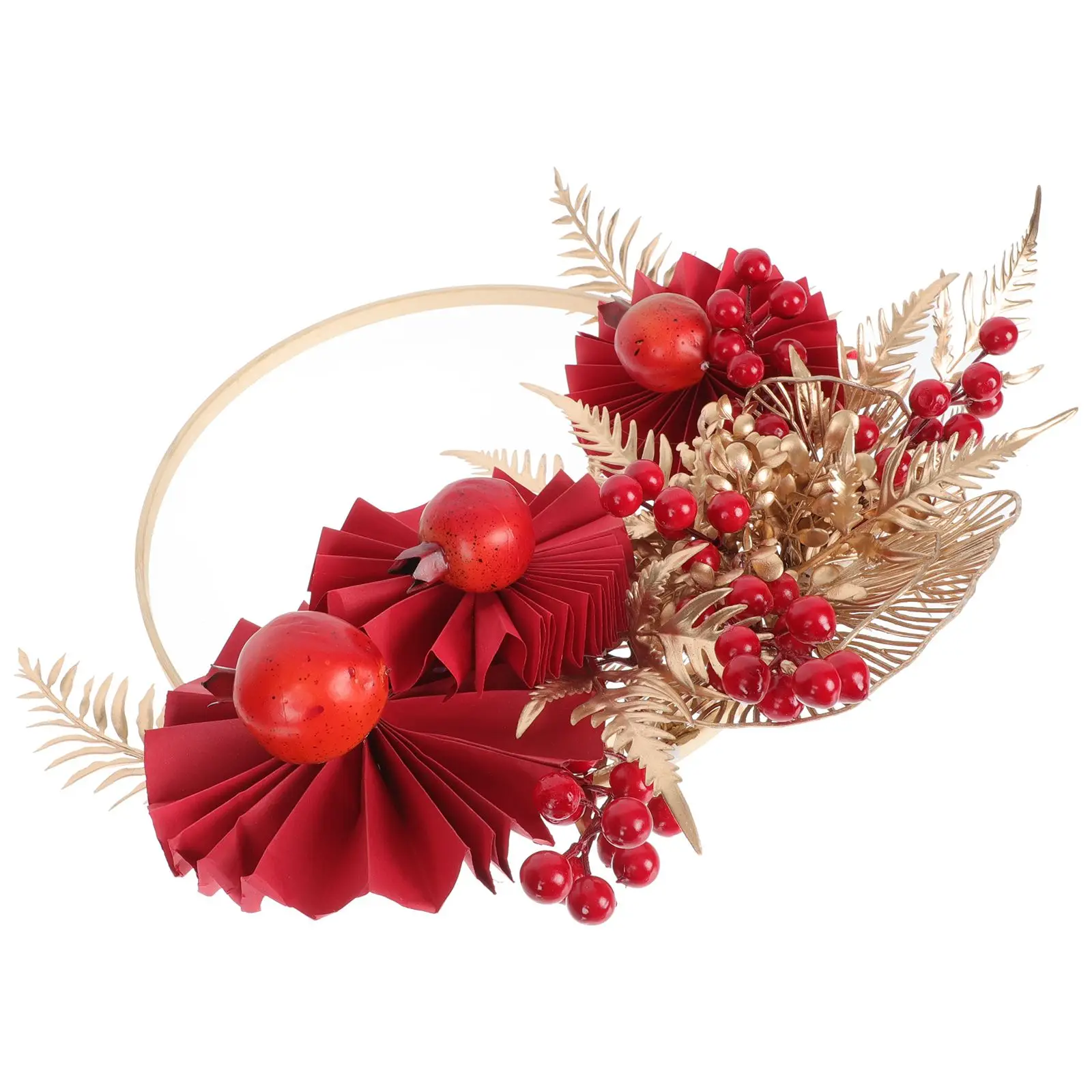 

New Year Wreath Home Decor Wall Hanging Romantic Artificial Door Scene Adornment Bamboo Ring Bride