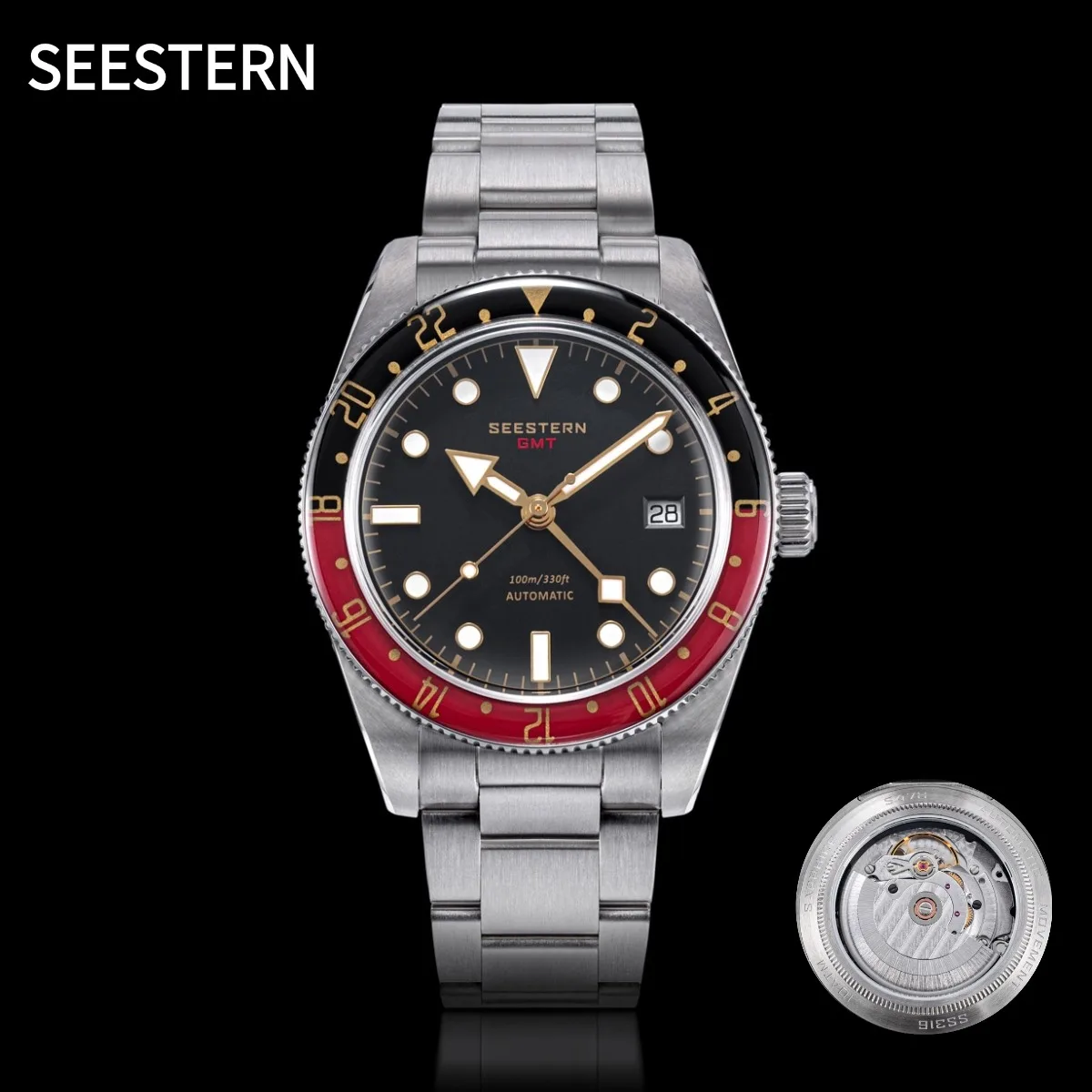 SEESTERN New Luxury Diver Watch SL3032 GMT Automatic Mechanical Watches For Men Sapphire Luminous Waterproof 100m S478