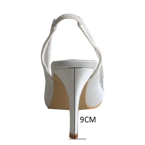 Venus Lure Satin Spetsiga Klackar för Bröllop Dam Stilettklack Elfenben Bröllopsskor för Dans 9CM 8 best sales elfenbensvita bröllopsskor - №5