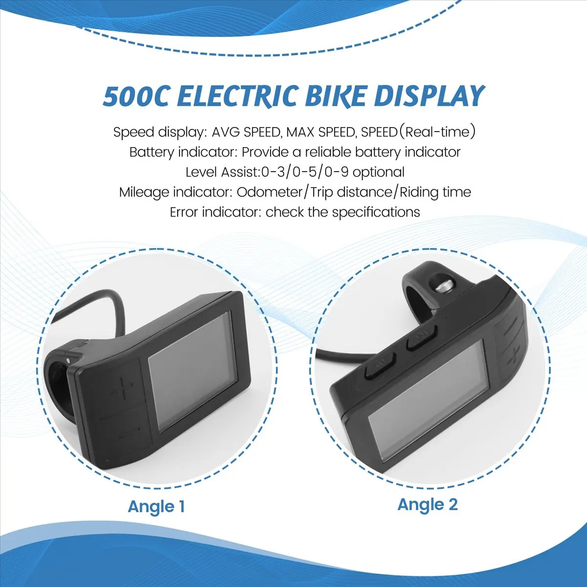 

(AD10) Electric Bike LCD Display 500C HD Color Display Screen Instrument for Bafang BBS01/02/HD Series E-Bike Dashboard