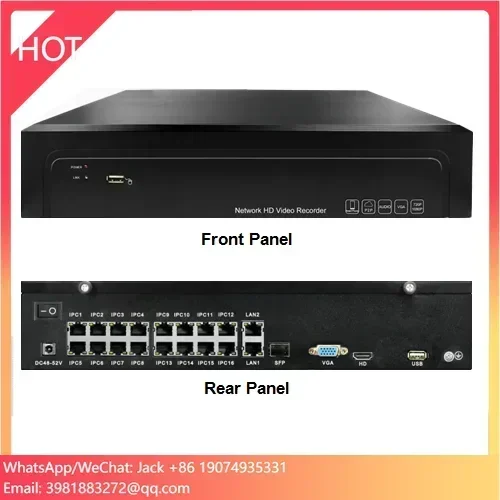 

Security Factory Customize Software 2 HDD Slot 16 Channel PoE Port All in One Network Video Recorder 8MP 4K AI 16CH POE NVR