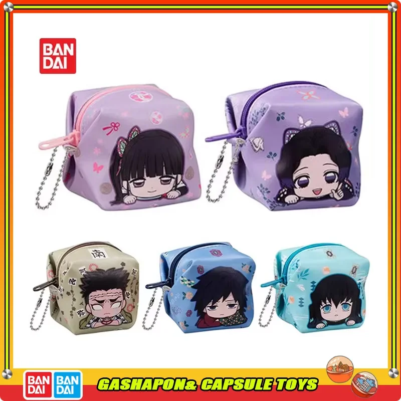 

BANDAI Demon Slayer Action Figures Model Capsule Toys Tanjirou Zenitsu Hashibira Inosuke Coin Purse Series Ornaments Original