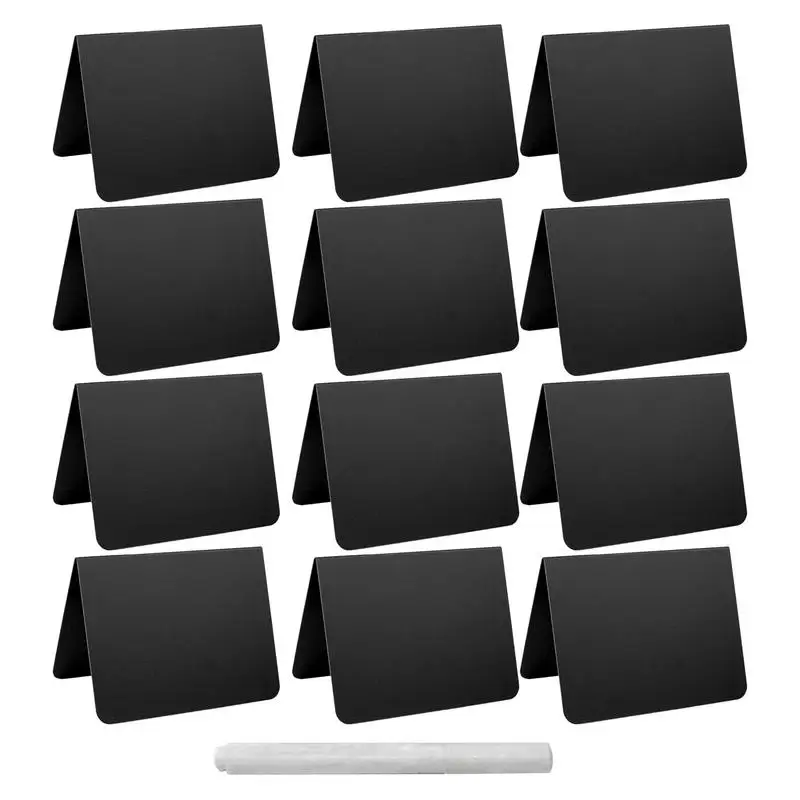 Food Display Signs 12pcs Food Message Chalkboard With 1pc White Pen Black Chalkboard For Display Food Place Name Business