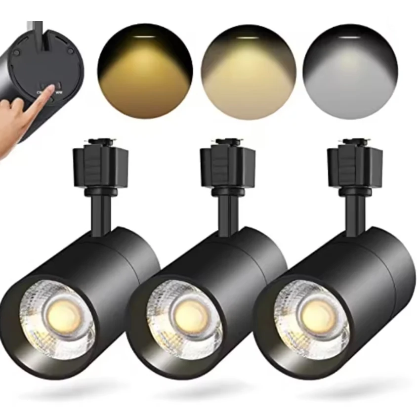 3-Color 20W J Type lTrack Lighting Heads Dimmable Bright LED Track Lighting Fixtures for Accent Task Ceiling Track Light Pack of