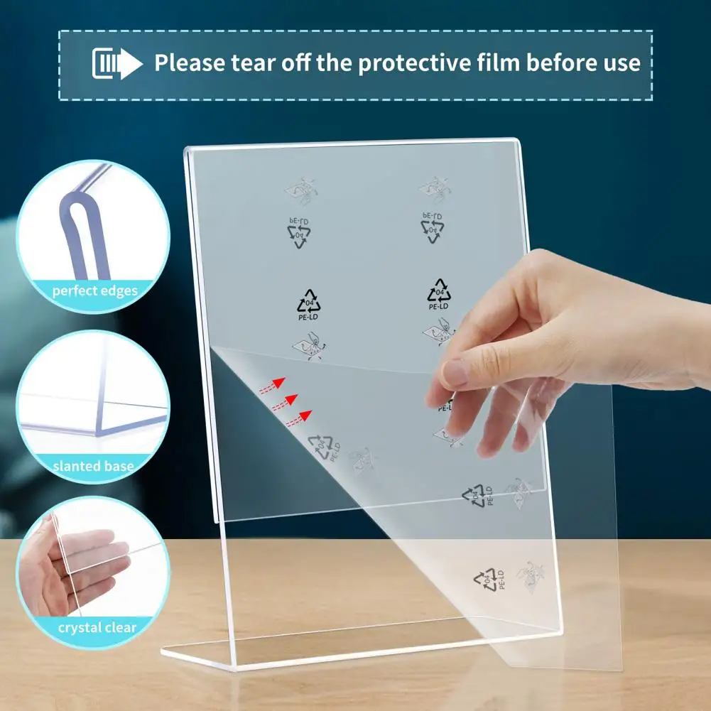 شفاف أكريليك عرض موقف مكتب الجرف Hh جودة عرض بطاقة حامل مكتب الأعمال حامل سطح المكتب حامل 8.5*2.7*11 بوصة