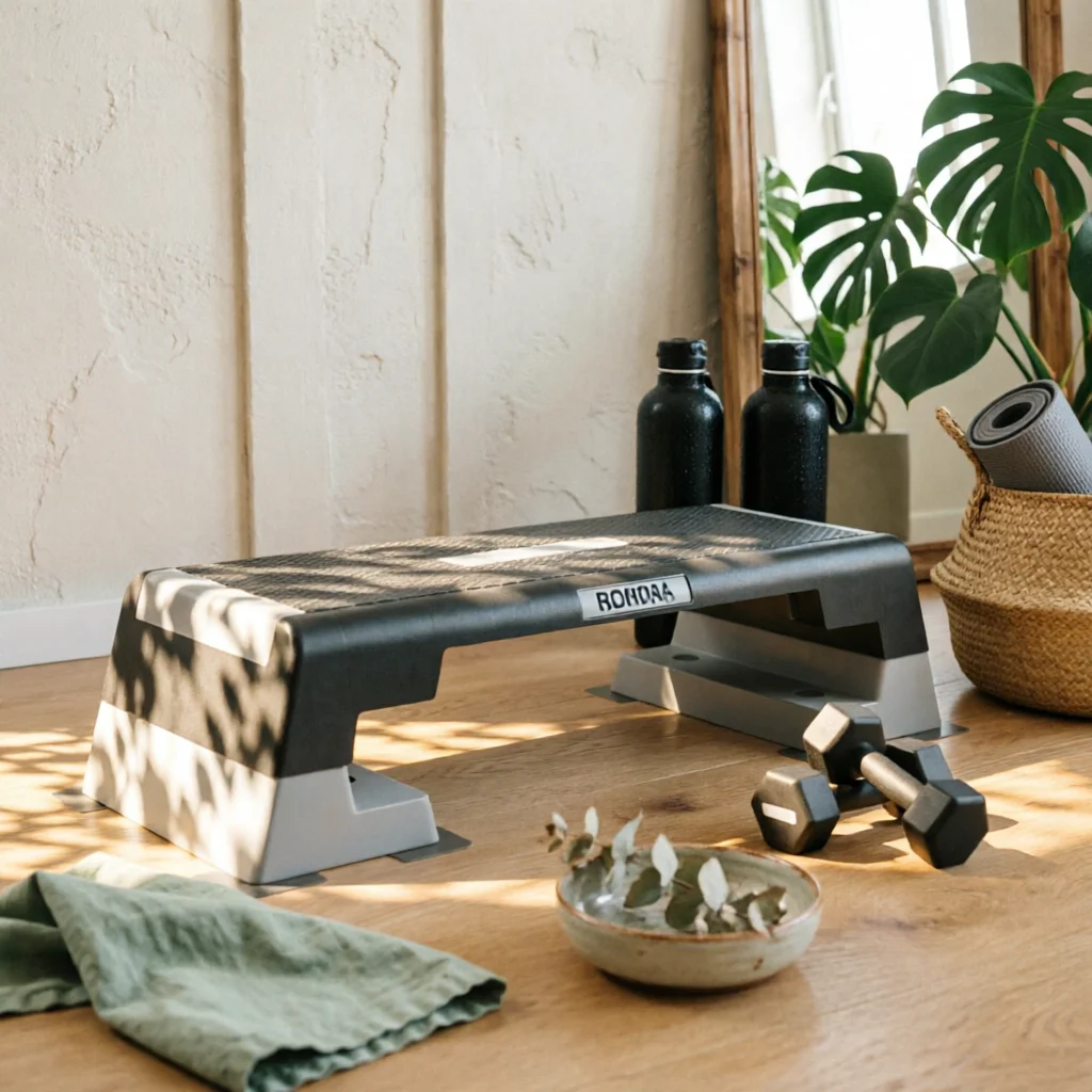 Plataforma de Step Aeróbico Rectangular, Plataforma de Ejercicio Antideslizante, Step de Plástico Moldeado con Textura