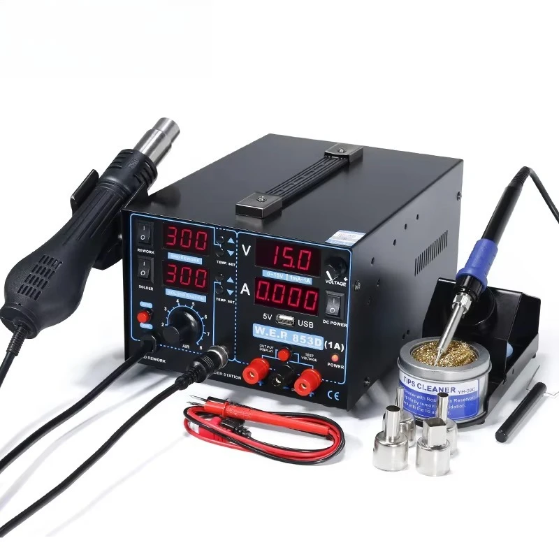 853D 1A USB 3 in 1 Powerful Other Welding Table Equipment Smd Hot Air Gun SMD Hot air Solder Rework Soldering Station