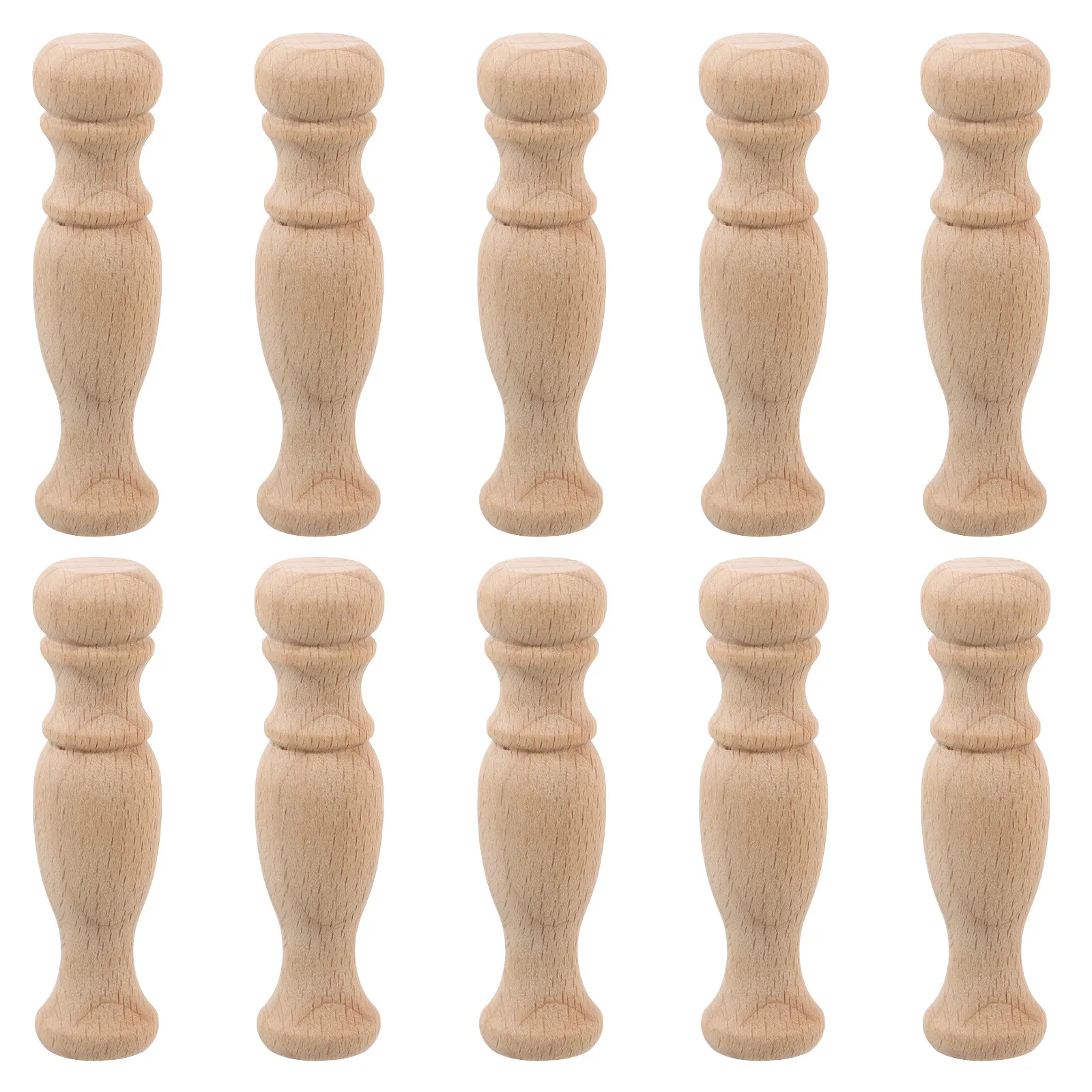 10Pcs Solid Wood Roman Column Pillars Decorative Balusters for Miniature Bridge Railing Courtyard Fence Deck Staircase DIY Wood