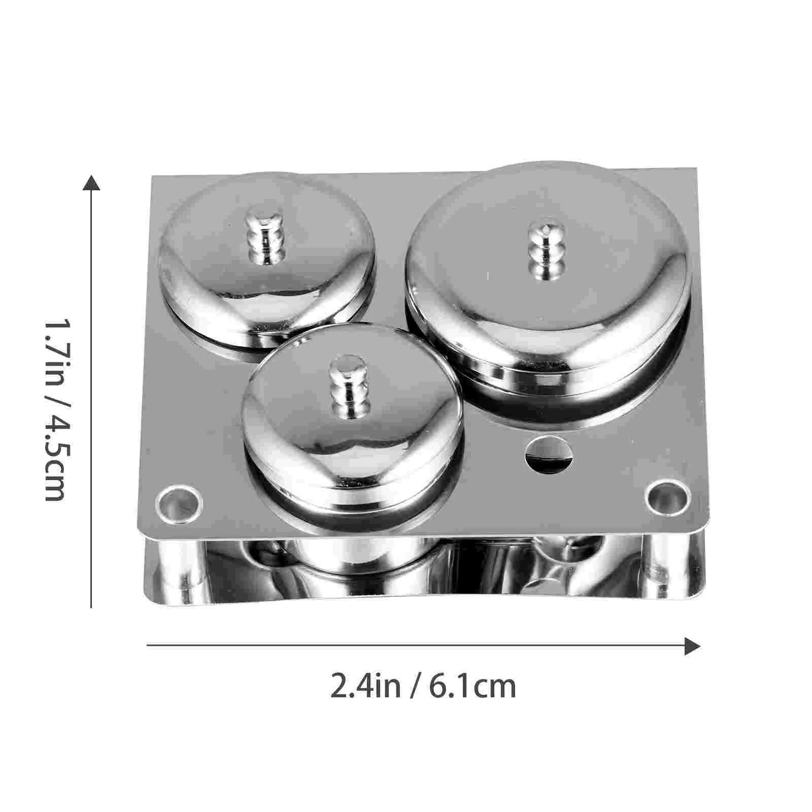 3 uds taza de uñas cristal Mini cristales vasos de polvo líquido contenedor de tanque de acero inoxidable plata