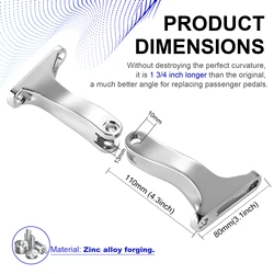 Chromed/black Passenger Footpeg Mount hook bracket for Harley Touring Road King FLHR Street Glide FLHX Electra 1993-2021