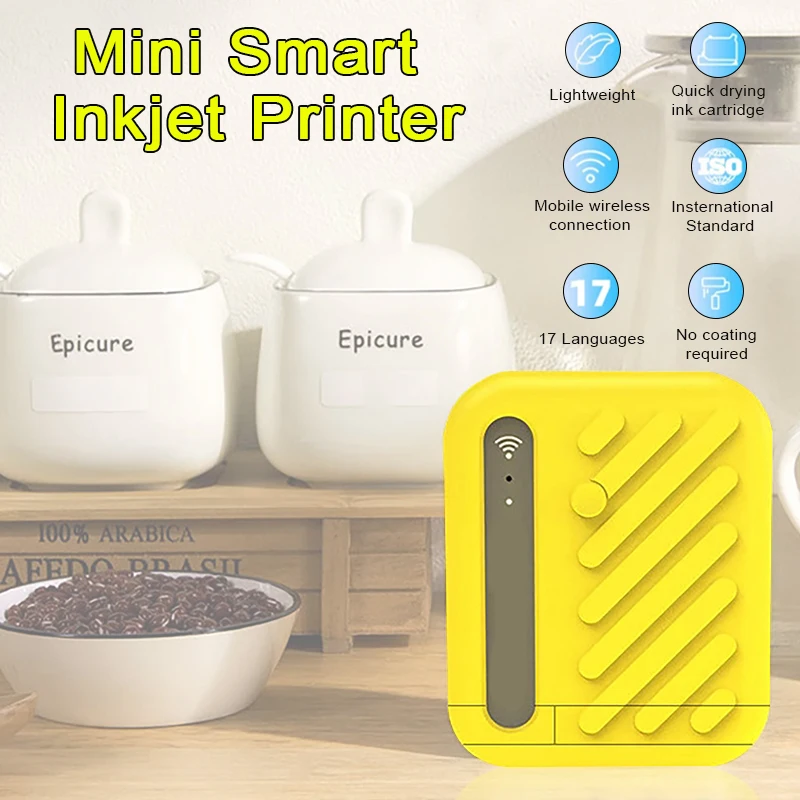

Portable Mini Smart Inkjet Printer Handheld Production Date Printer Supermarket Price Note Batch Number QR Bar Logo Printer
