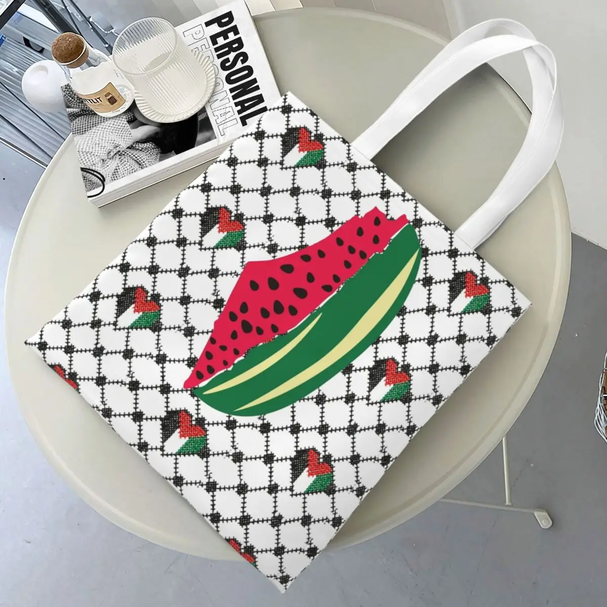 This Is Not A Watermelon Tote Bags Women Handbag Canvas Student Magritte Parody Watermelon Shoulder Bag Casual Grocery Bag