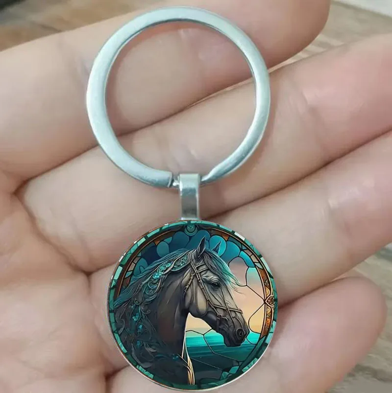 Уникальный-стеклянный-брелок-с-изображением-лошади-—-сплав-цинка-элегантный-мужской-и-женский-дизайн-—-идеально-подходит-для-свадьбы-дней-рождения-выпускников-c