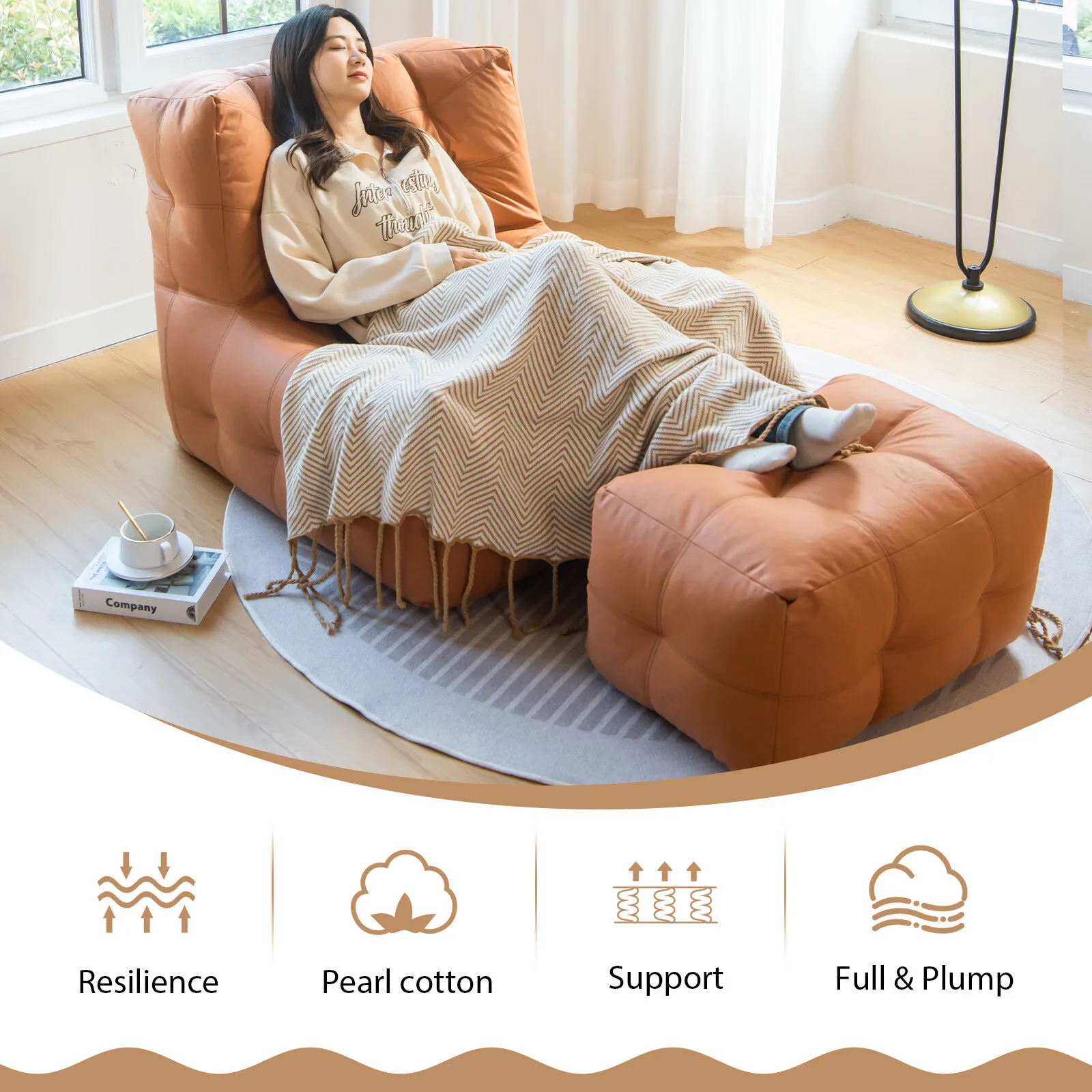 أرائك بين باج كرسي بين باج كبير جدًا مع أريكة استرخاء مريحة عثمانية للبالغين