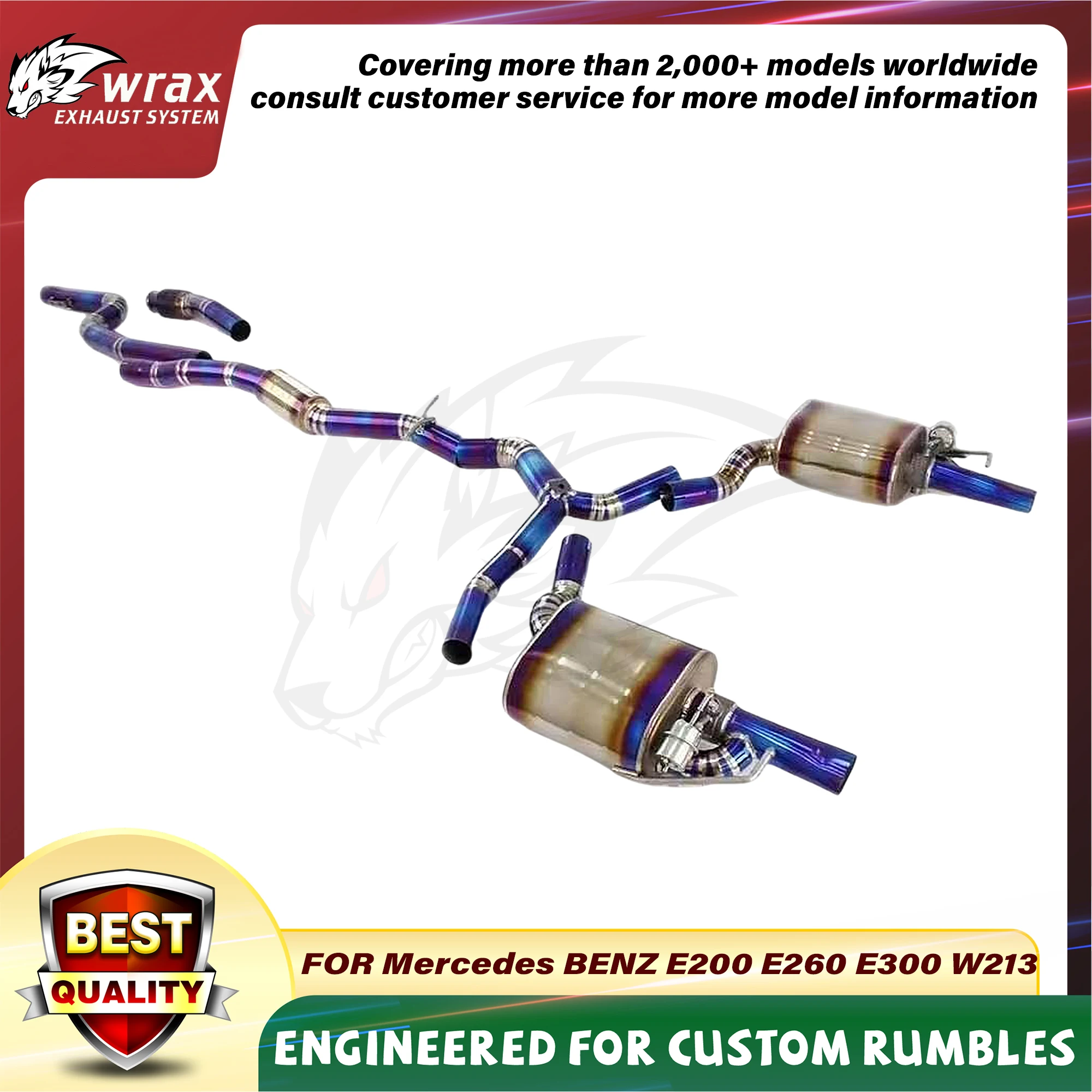 

WRAX Aggressive Sound Sport Exhaust for Mercedes BENZ E200 E260 E300 W213 Titanium Alloy Catback with Wireless Remote Valve
