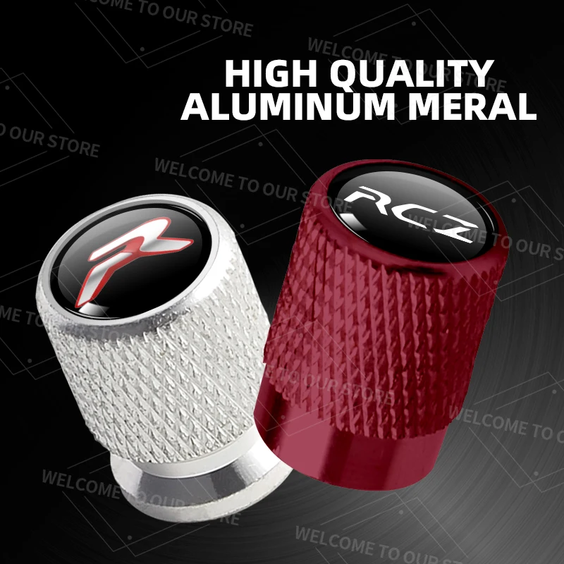4pcs/1set For Peugeot RCZ Logo 206 107 108 408 208 2008 4008 5008 GT Car Valve Caps Wheel Tires Air Tyre Stem Protective Cover