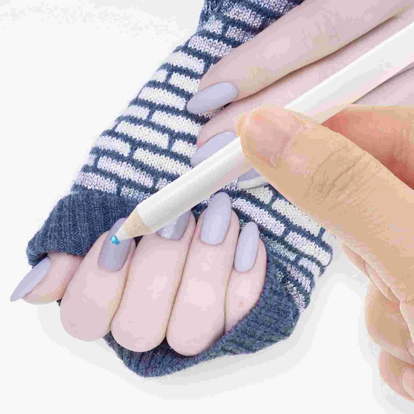 20 Pcs Nail Point Drill Pencil Manicure Tools Accessories Decorating Delicate White DIY Child