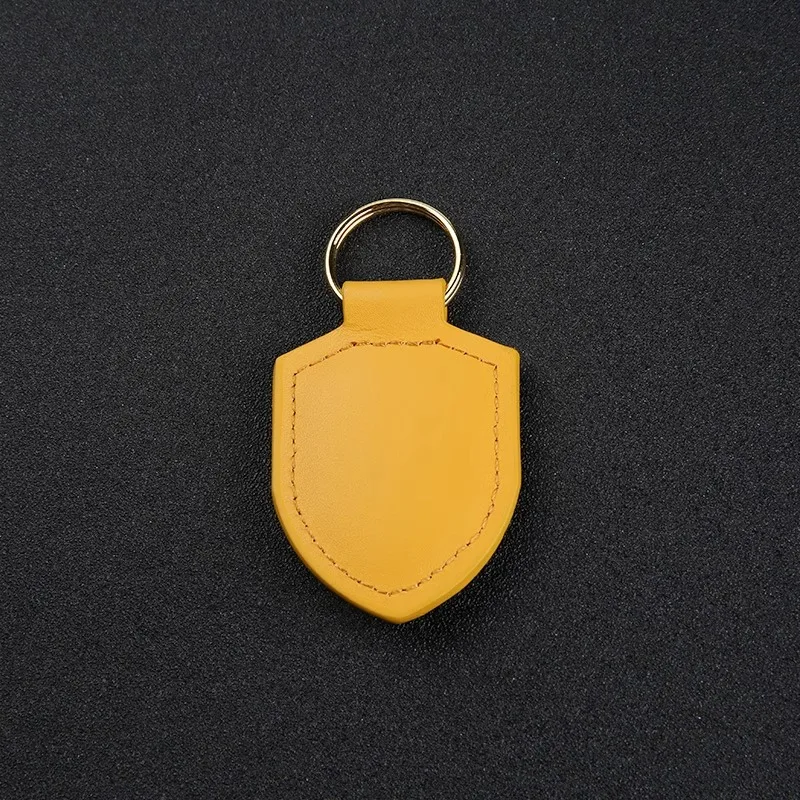 Car Keychain Key Holder Shield Leather Key Rings Men Women Gift