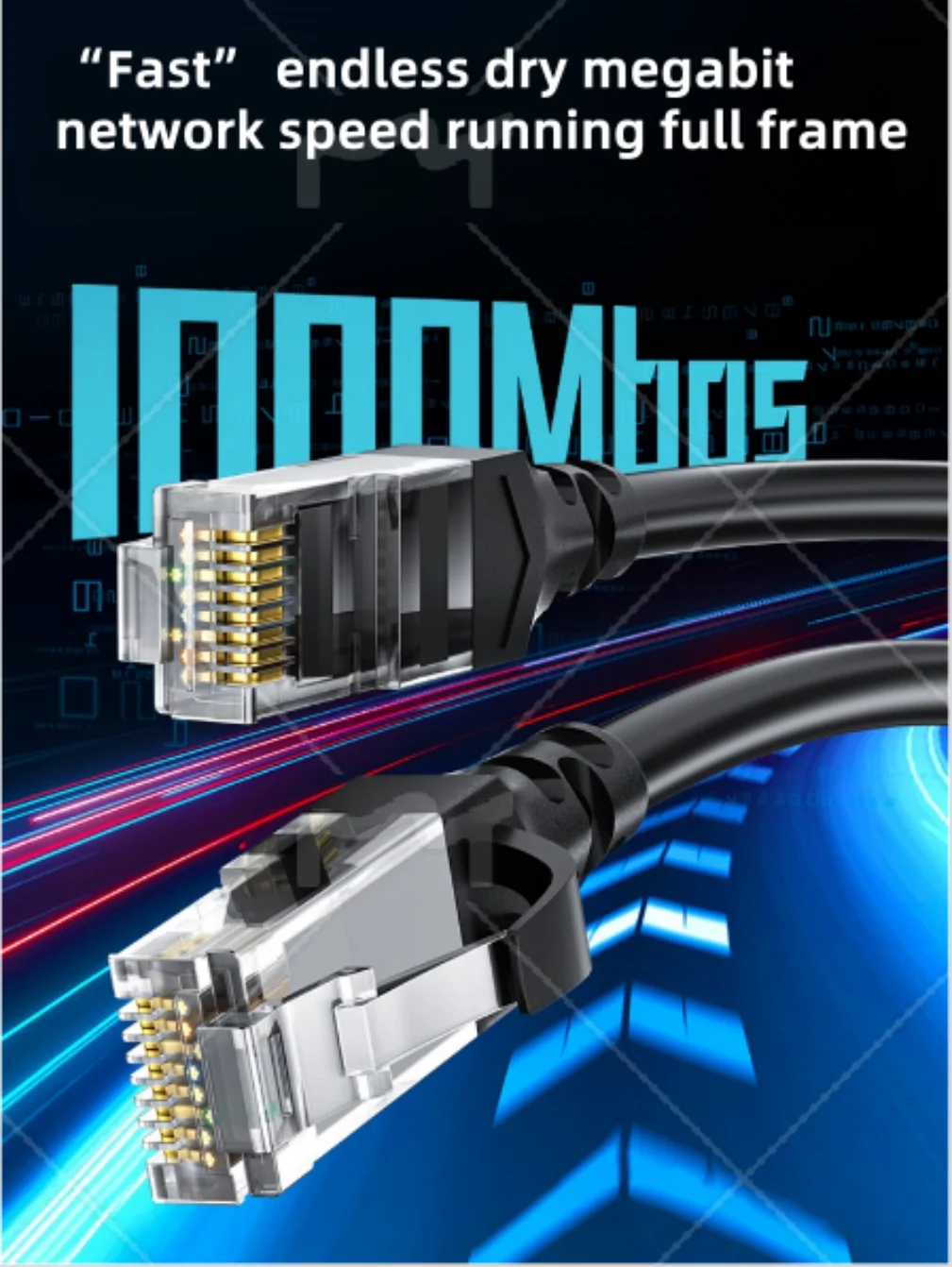 Cat6a Gigabit 8-Core Shielded Ethernet Network Cable PVC Jacket RJ45 SFTP Shielded 26AWG Snagless Design For Router LAN PS5 PC