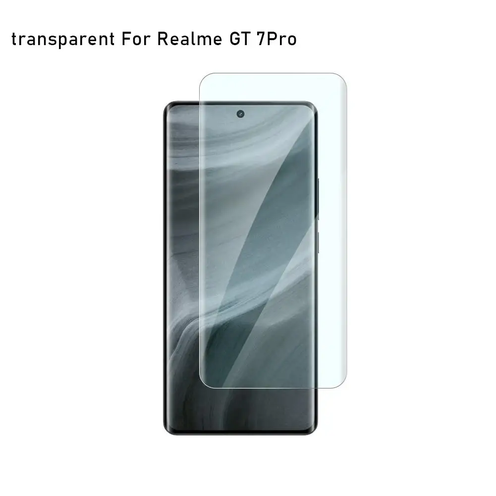 ل Realme GT7 Pro الأشعة فوق البنفسجية واقي للشاشة السينمائي منحني واقية المضادة للخدش واقي للشاشة غطاء كامل دروبشيبين R7H0