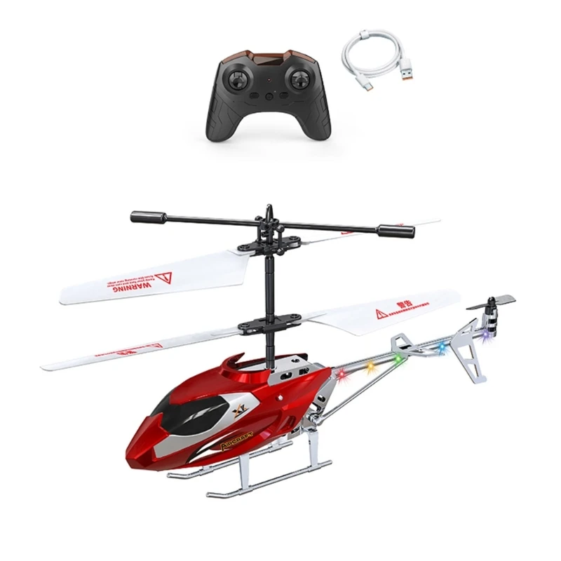 Radio Gyroscope Helicopter Remote Control Helicopter Toy with LED Light Aircraft Model Toy Gift for Kids Outdoor