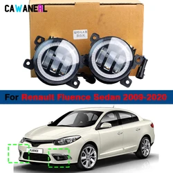 2 Pieces Car Front + Left LED Fog Light Angel Eye DRL Daytime Running H11 Fog Lamp For Renault Fluence Sedan 2009-2020