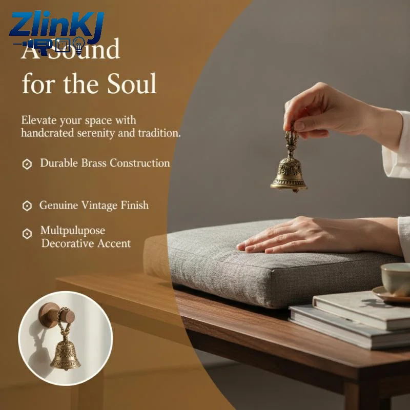 Christmas Bronze Bell Brass Handicraft Die‑casting Drop Wind Bell Creative Home Decoration Holiday Party Ornament Gift