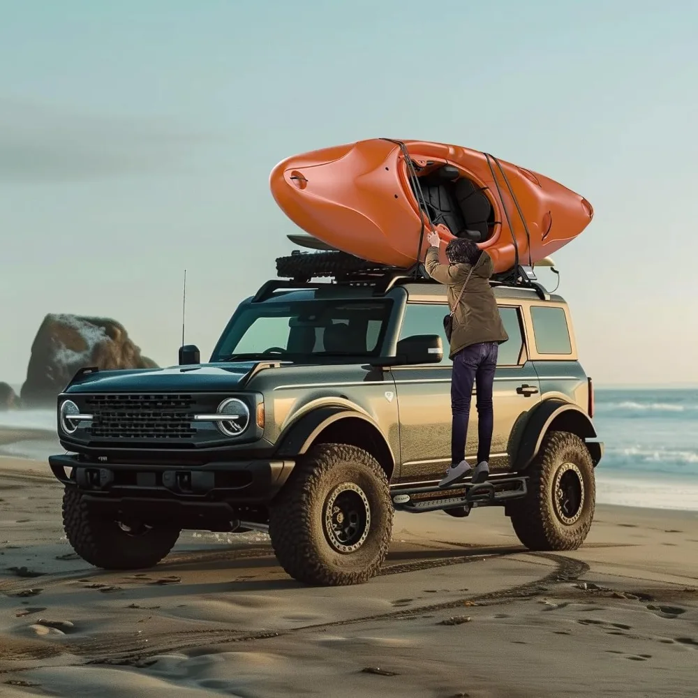 BINARY STAR Pedane compatibili con il veicolo 2021-2025 Ford Bronco SUV a 4 porte, gradini laterali a due scale da 6 pollici per Bronco, Bro