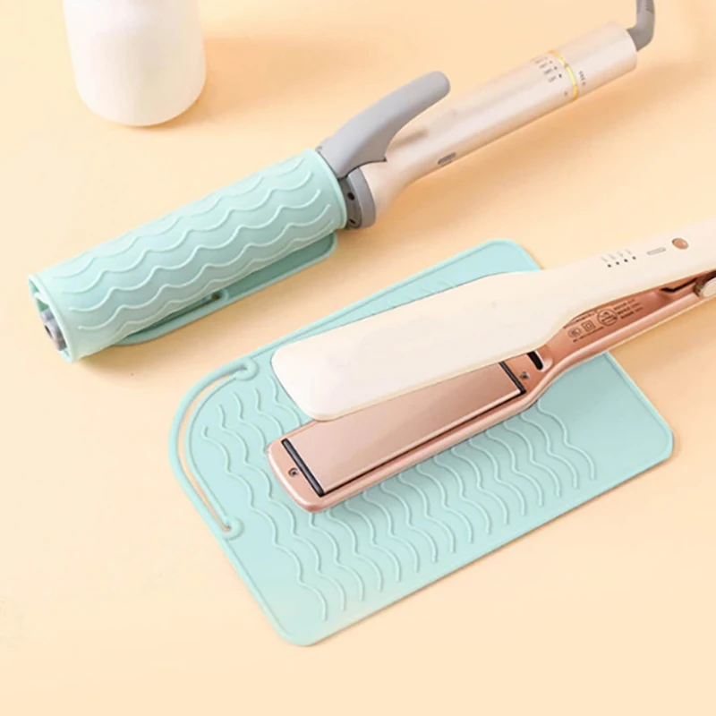 Multifunktionale hitzebeständige Silikon-Pad-Isoliermatte für Haarglätter, Lockenstab, Glätteisen, langlebiger Hitzeschutz
