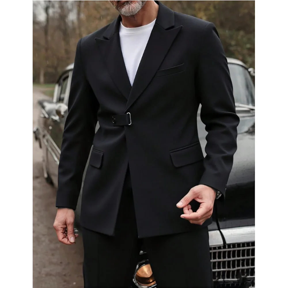 

New Arrive Unique Design Men's Suits Peak Lapel Blazer Pants Daily Social Casual Work Commute Clothing