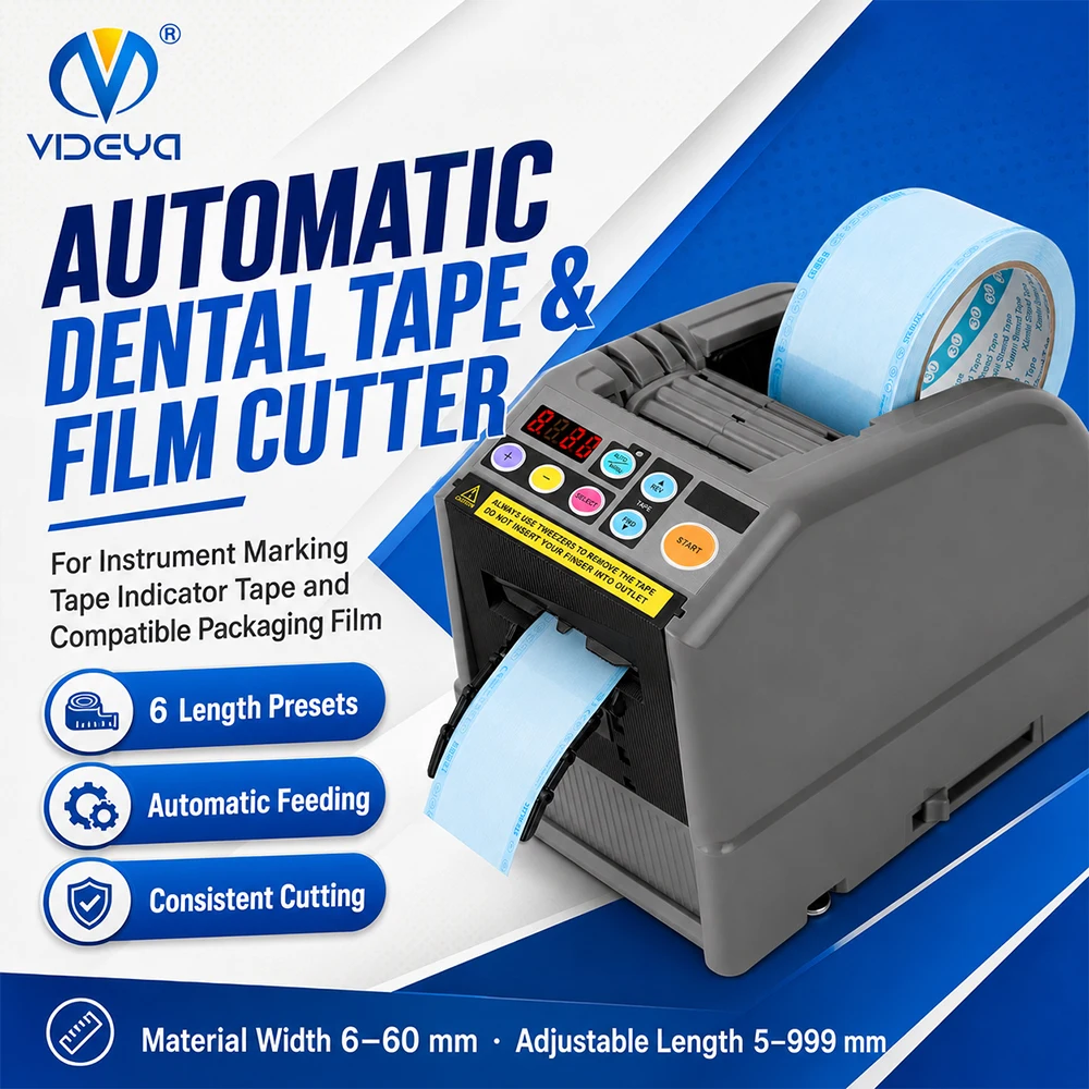 Automatic Medical Sterilization Pouch Cutter 6mm 60mm Electric Reel Film Dispenser Counter for Dental Clinic CSSD Packaging