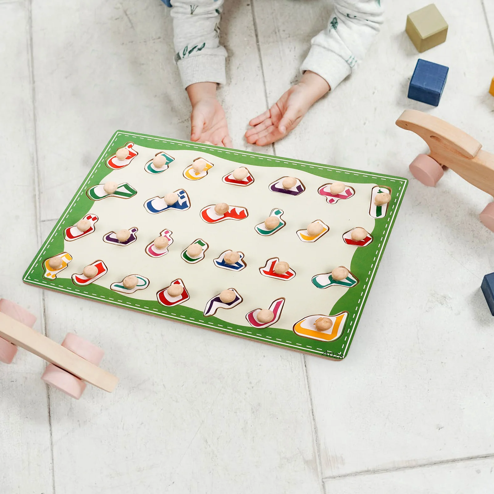 

1 set Cognitive Learning Puzzle Board Kids Toys Wood Education Toddler Embedded Arabic Alphabet Matching Educational Toy Brain