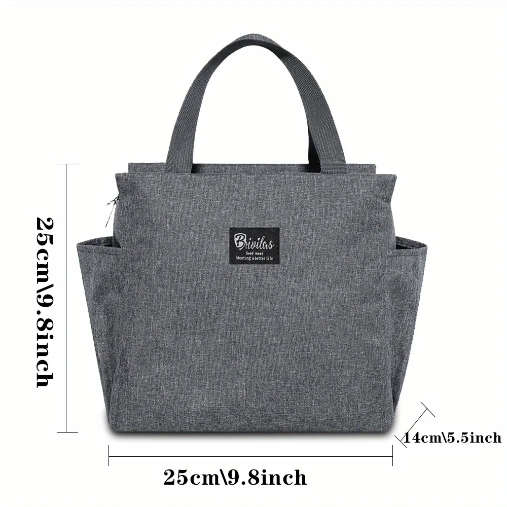 Lightweight Canvas Insulated Lunch Bag Sculpture Pattern Tote Bag Storage Handbag with Side Pocket for Food Box
