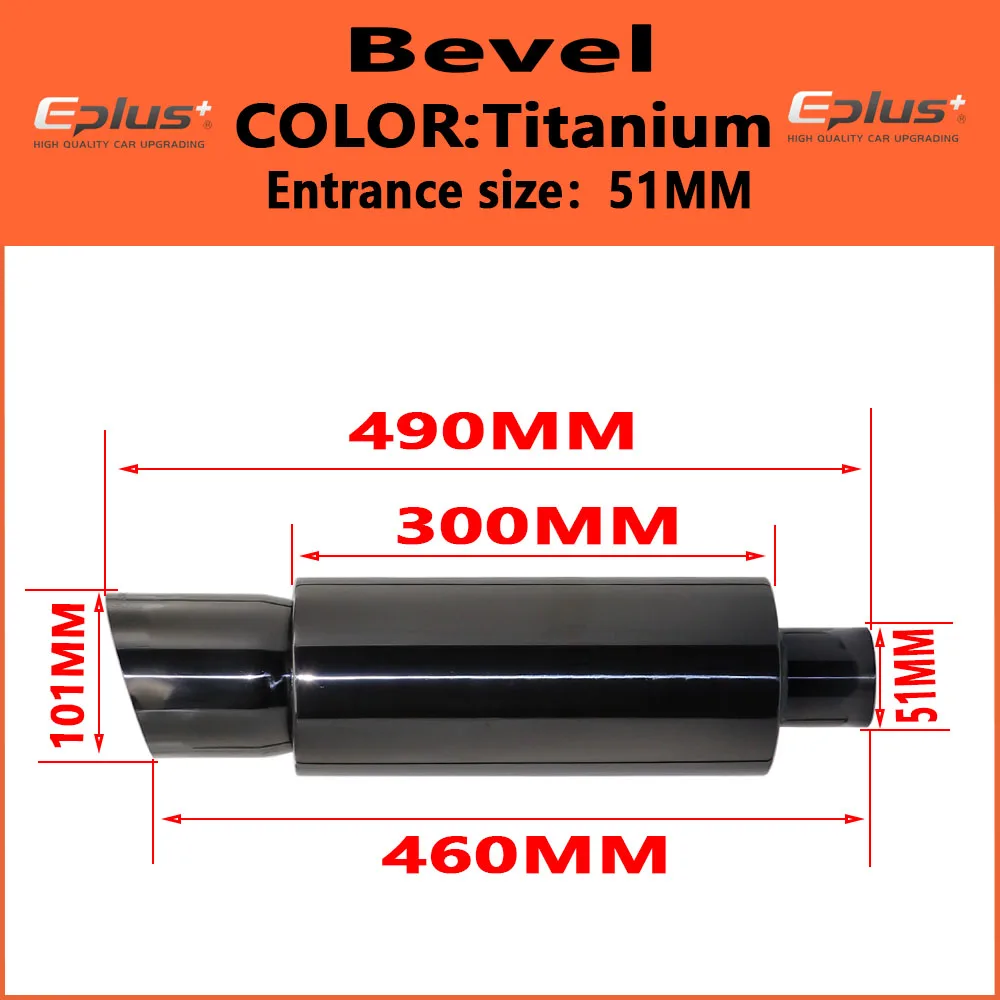 EPLUS Drum body 127 MM Auto Uitlaatpijp Uitlaat Uitlaat Universele Hoge Kwaliteit Rvs 51 63 76 MM Uitlaatsysteem