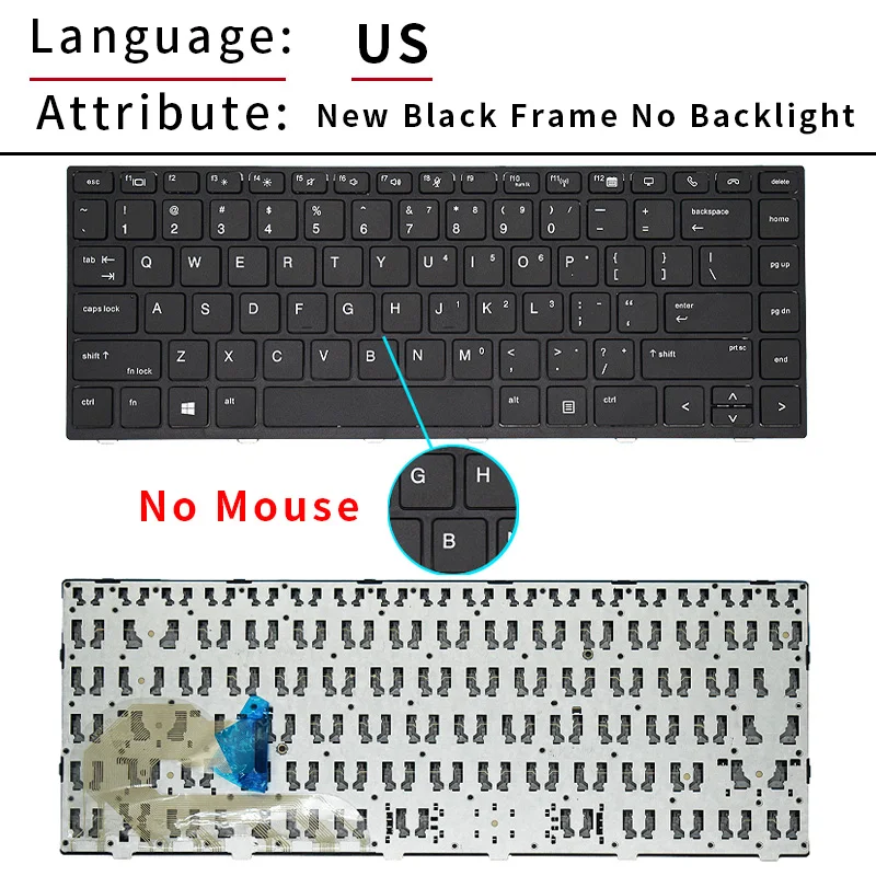 Imagem -06 - Teclado Retroiluminado para hp Elitebook Eua e Rússia Novo Layout dos Eua 745 g5 840 g5 846 g5 840 g6 Zbook 14u g5 14u g6