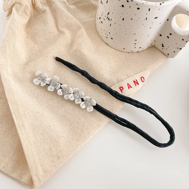 Koreanischer Stil Perlen-Haarschmuck für Mädchen, flauschige Haarballen, geflochtene Haarspangen, Haarschleifen – Wiederholungskartenangebot – Detail 11
