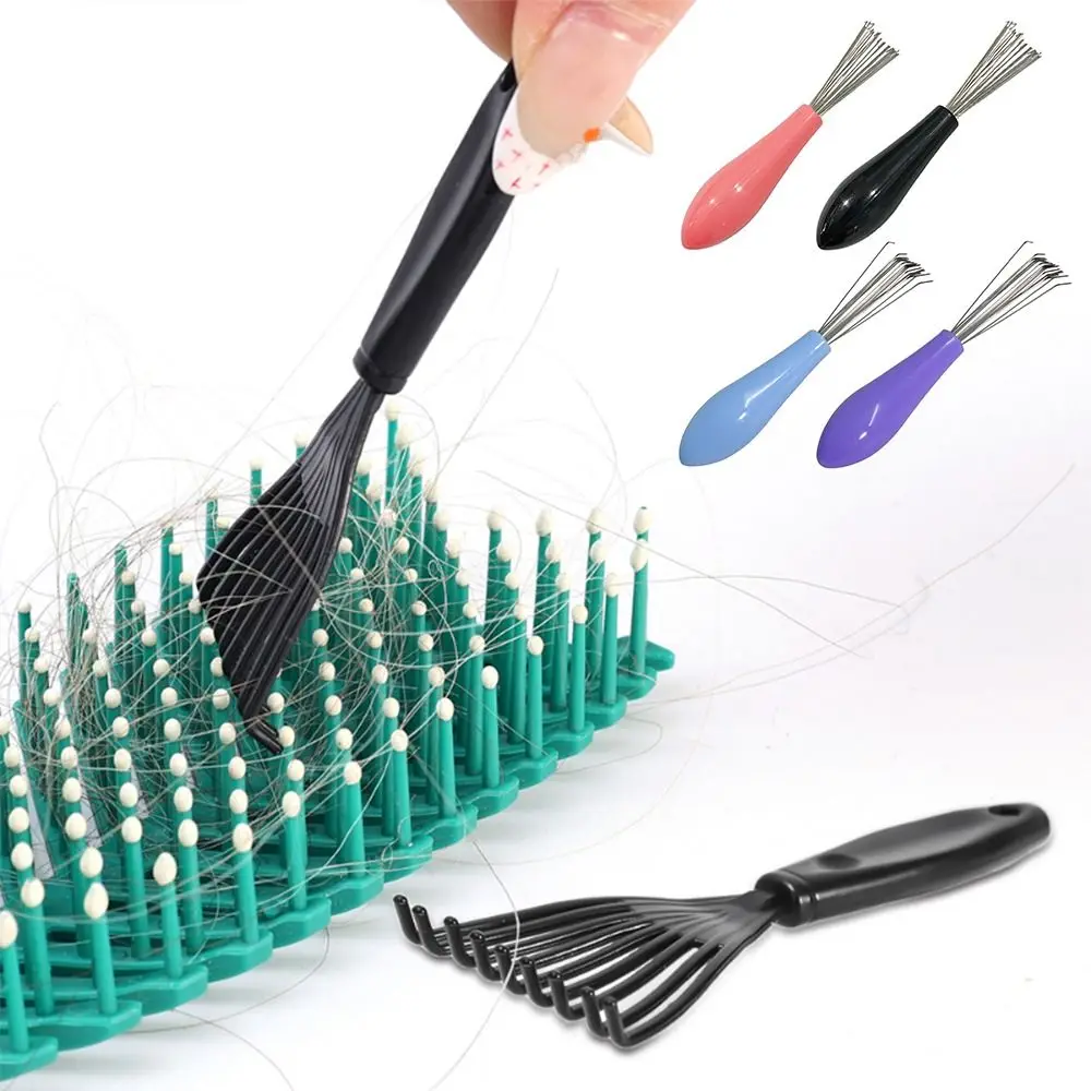 Plastic Handle Comb Hair Brush Cleaner Hand Tool Multifunctional Comb Cleaning Brush Cleaning Supplies Embedded Beauty Tools