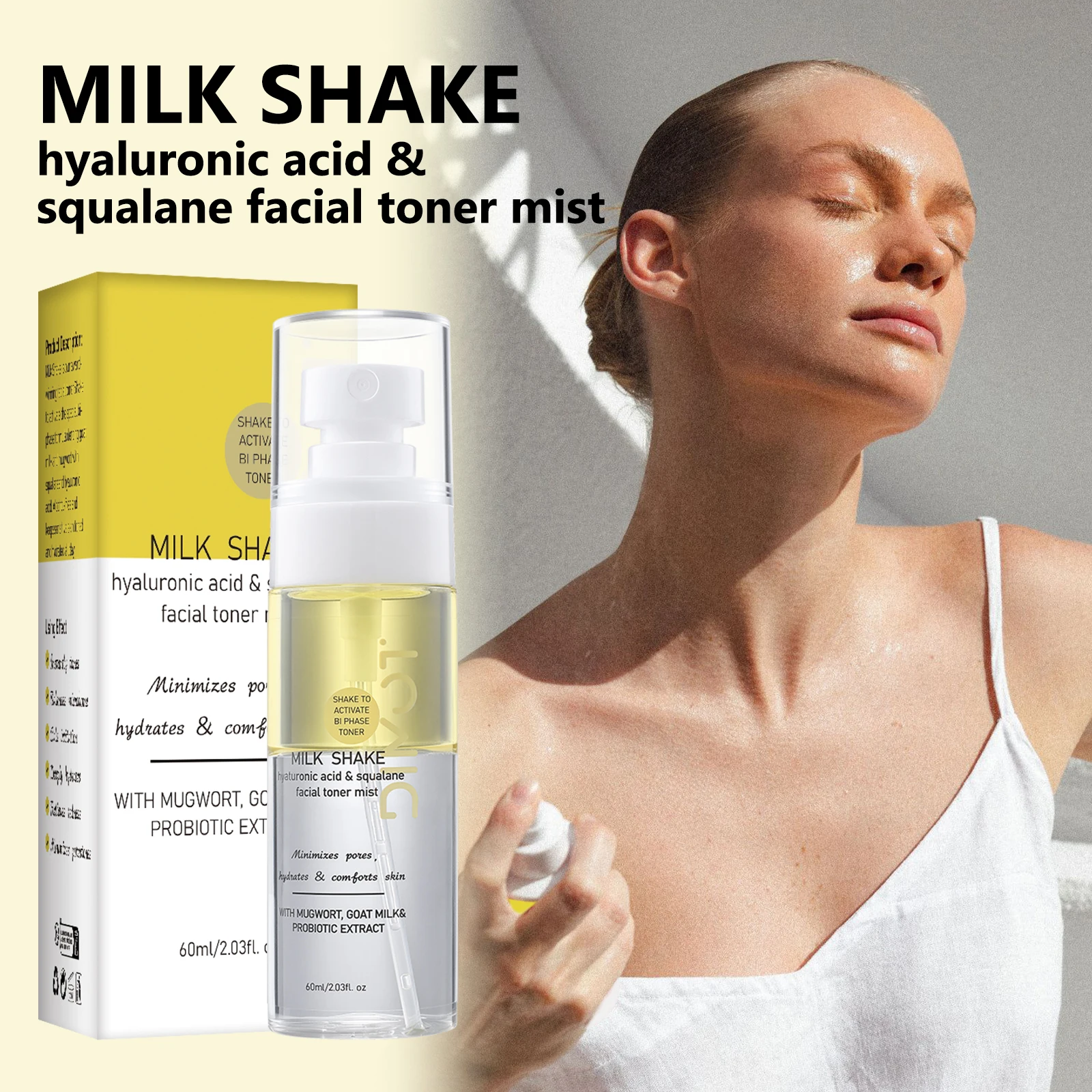 

DIMOT Shake Cream Toner Spray Moisturize Gentle Repair Brightening Skin Improve Glow Serum Toner Spray Oil Control Skin Care