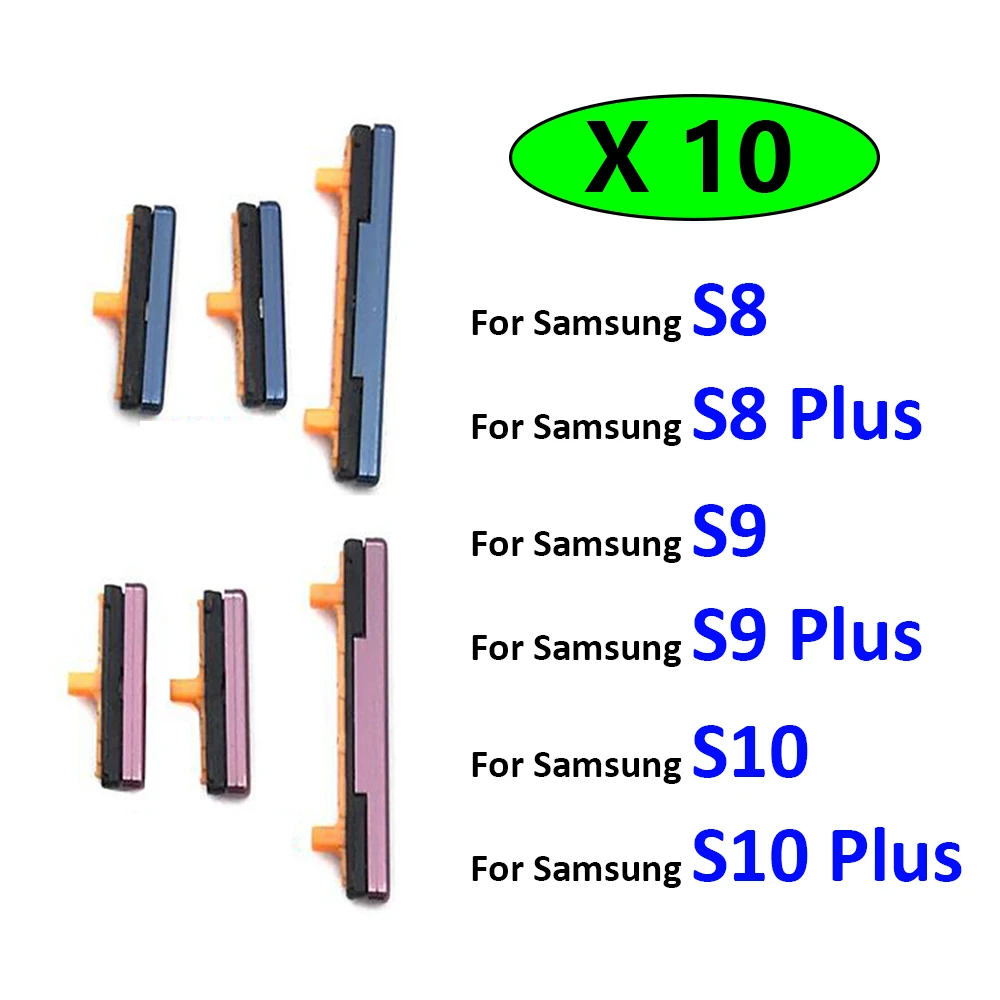 

10 шт./лот, новинка для Samsung S8 S9 S10 Plus Note 8 Кнопка питания + Боковая кнопка громкости запасные части