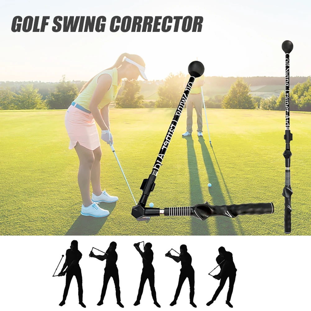 Golf Training Aid Multifunctional Golf Stick Posture Corrector Forearm Rotation Practice Swing Training Aids Foldable Adjustable