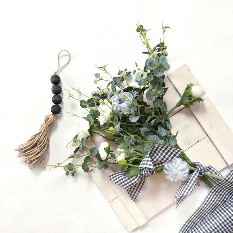 Rustic Wood Bead Garland Farmhouse Home Decor