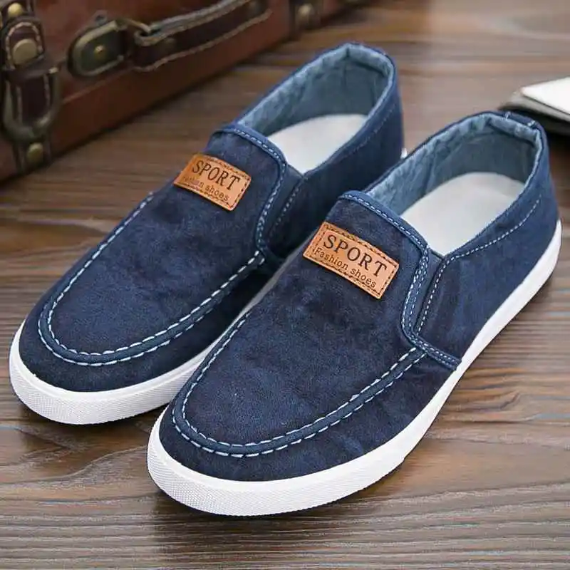 

Men's Casual Breathable Canvas Shoes Slip-On Worksite Beijing Cloth Shoes Low-Top Board Shoes Sporty Versatile Comfortable