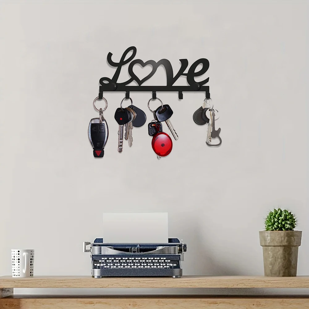 Metal Wall Mounted Storage Rack, Punching Installation Storage Rack, Wall Mounted Door Mounted Keys Hook,Entryway Wall Decor1PC